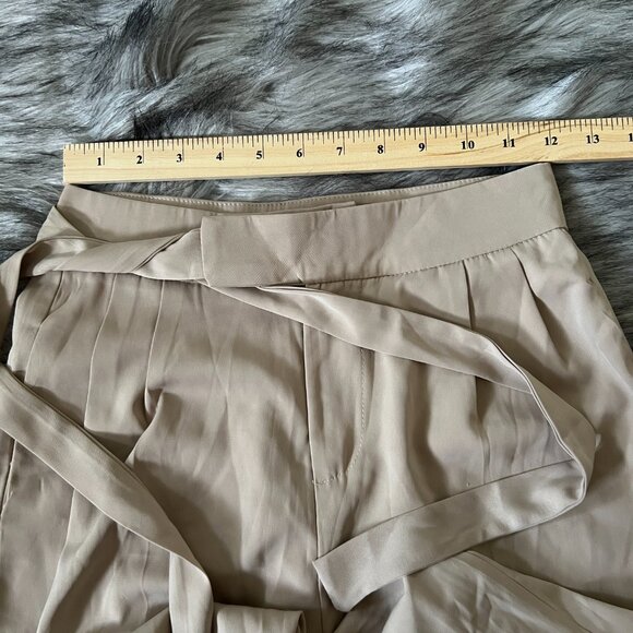 XR SHOWROOM Women Belted Pants, Tan, Size S - Picture 5 of 5